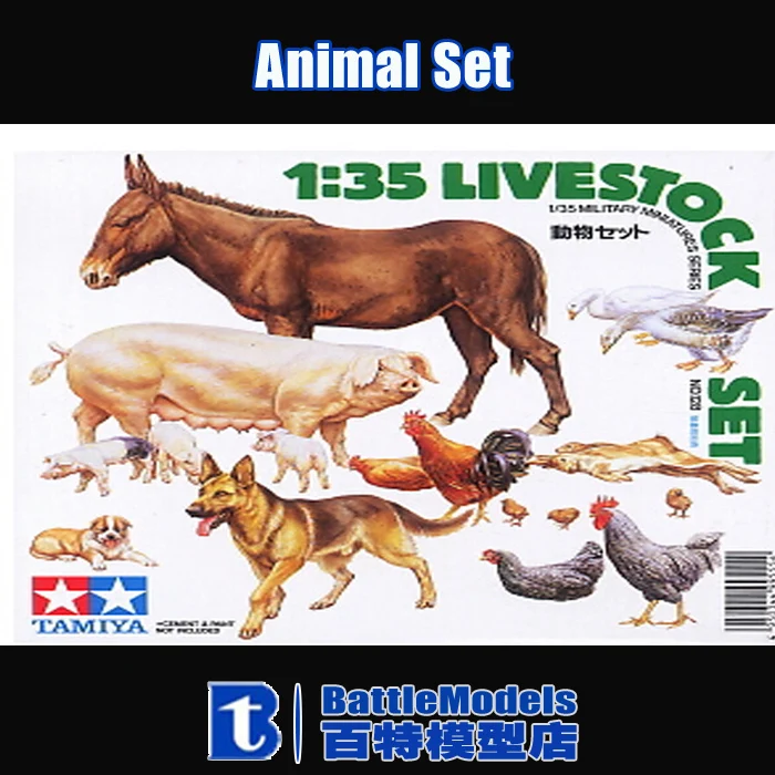 TAMIYA MODEL 1/35 SCALE military models 35128 Animal Set plastic model