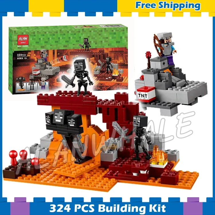 

256pcs My World The Wither Nether Fortress Adventures 10469 Model Building Blocks Toys Bricks Compatible with Lego Minecrafted