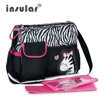 

Hot Sales Fashion Baby Diaper Bag Cartoon Nappy Changing Bag Cute Zebra And Giraffe Pattern Mommy Stroller Bags