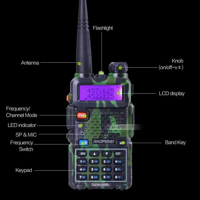 2 шт./лот Baofeng UV 5R камуфляжная рация 5 Вт VHF UHF Двухдиапазонная UV5R портативная