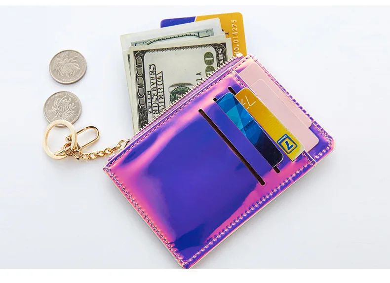 Новинка, кошелек для монет, модный, Одноцветный, для ключей, многофункциональный, мини кошелек, женский клатч, подушка, дизайнерский, маленький кошелек, лазерный цвет