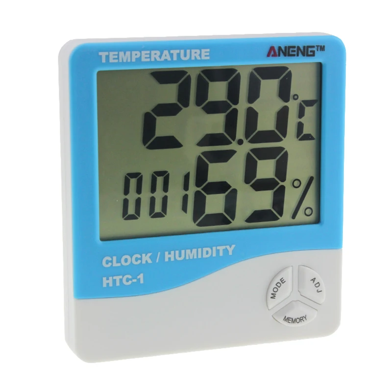 

ANENG HTC-1 Digital Thermometer Hygrometer Temperature Humidity Meter LCD Electronic Weather Station Alarm Clock termometro