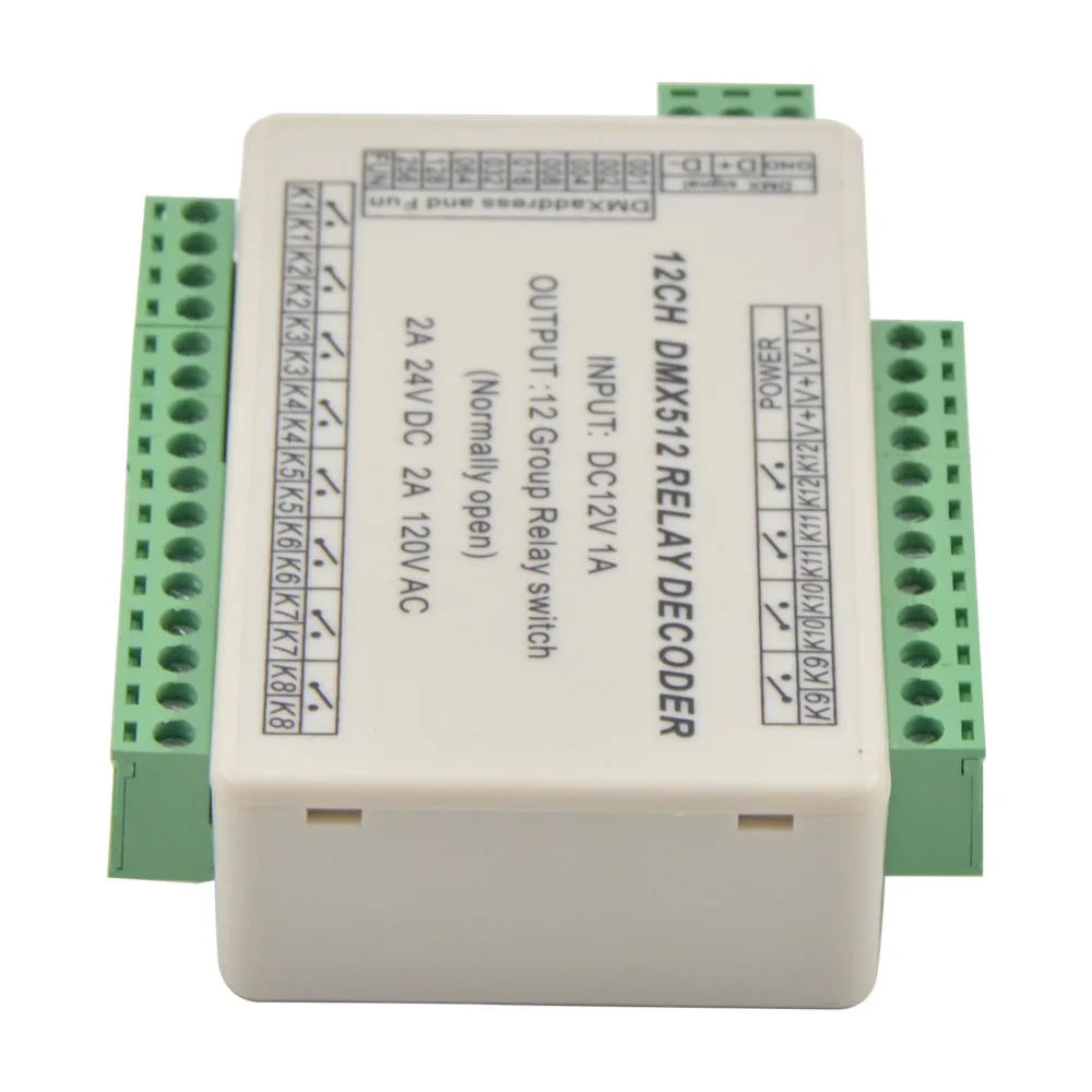 12 каналов релейный ДЕШИФРАТОР DMX512 переключатель сигнала светодиодный