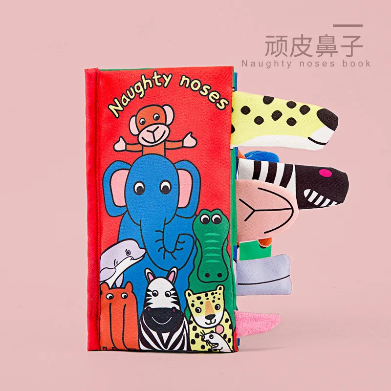 Тканевая книга, мягкие книги для детей, плюшевые игрушки для младенцев, стиоллер, тканевые хвосты животных, игрушки для новорожденных, Обучающие Игрушки для раннего развития