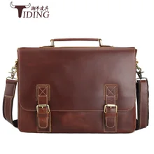 Мужская модная деловая сумка из натуральной кожи, портфель для ноутбука, сумка-мессенджер, 15 дюймов, сумки для ноутбука, мужские сумки через плечо из коровьей кожи