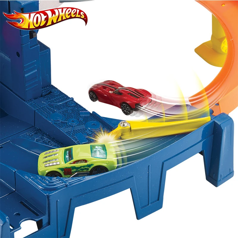 Игровой набор Hotwheels Factory Raceway, детский игрушечный автомобильный трек, ударная спортивная игрушка, Заводская игровая площадка, игровой набор FDF28 для детей, подарок на день рождения