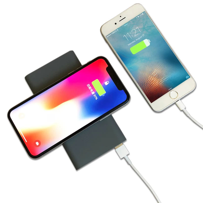 Универсальный Ци Беспроводной Зарядное устройство Мощность Bank 10000 мАч Quick Charge для