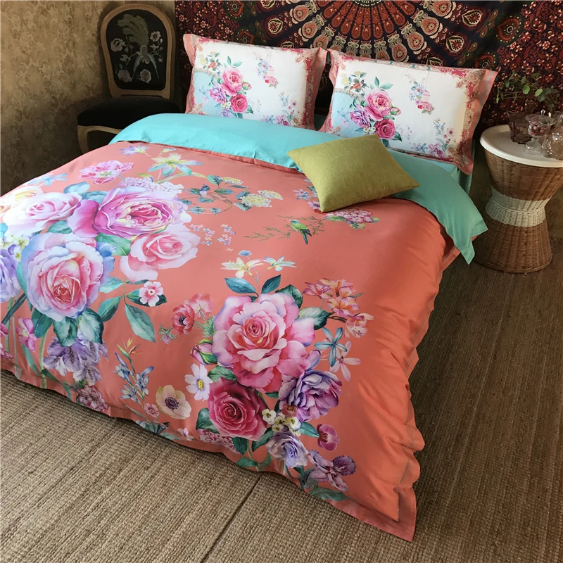 Роскошный 80 S Египетский хлопок Boho набор постельного белья с цифровой печатью пододеяльник простыня наволочки королева король Размер 4 шт. ограниченная Квант