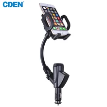 Suporte Do Telefone suporte Do telefone Do Carro Universal GPS Suporte No Carro Duas Portas USB Carregador de Carro Montar com Isqueiro