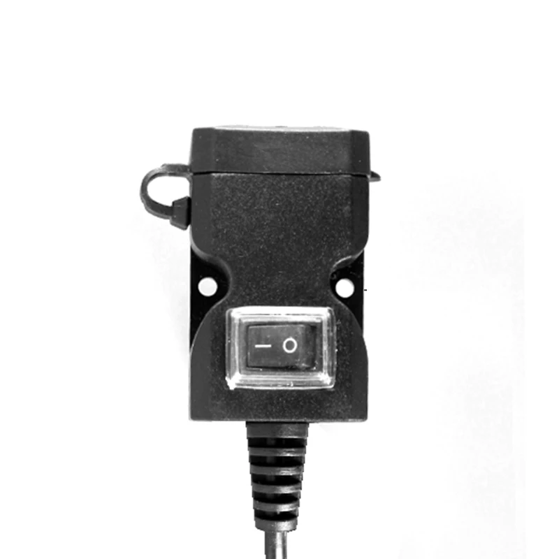 Черный мотоцикл зарядное устройство на руль USB разъем Переключатель крепления водонепроницаемый 12-24 В