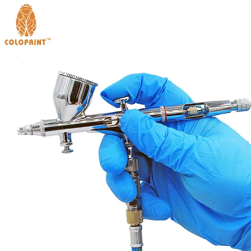 

Colopaint Precision Dual-Action Gravity Feed Airbrush Set with 3 tips (0.2, 0.3 & 0.5 mm), 1/3 oz Funnel Cup