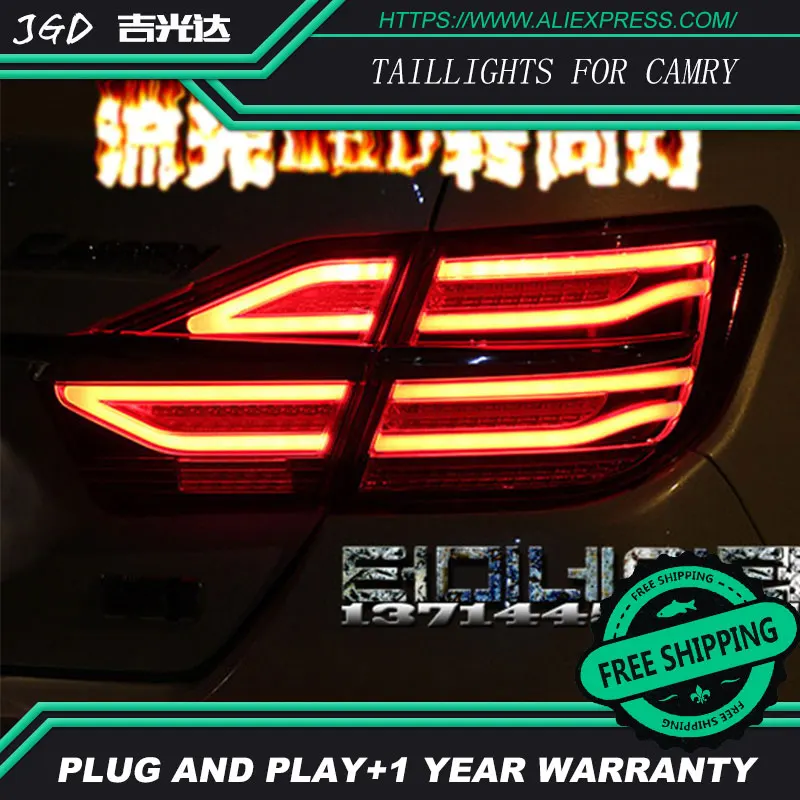 Car Styling tail lights for Toyota Camry taillights 2015 LED Tail Lamp rear trunk lamp cover drl+signal+brake+reverse