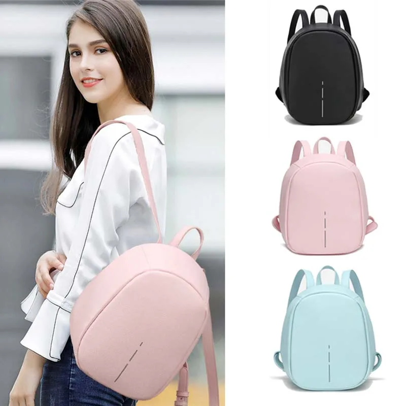 

Anti Theft Backpack Girls PU Leather Backpack Mini school bags for women 2019