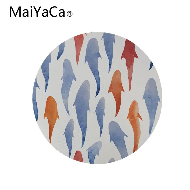 MaiYaCa Non Slip PC Ocean fish cartoon DIY Design Pattern Game mousepad Custom Design Gaming Computer Round Mouse pads