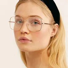 New fashion double beam men and women glasses frame brand design retro fashion square flat mirror ultra light pilot glasses fram