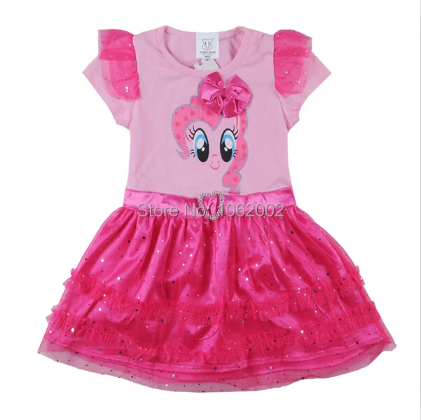 30 pcs 2019 kartun Little Pony gaun Perempuan gaun renda 30 pcs 2019 kartun Little Pony gaun Perempuan gaun renda