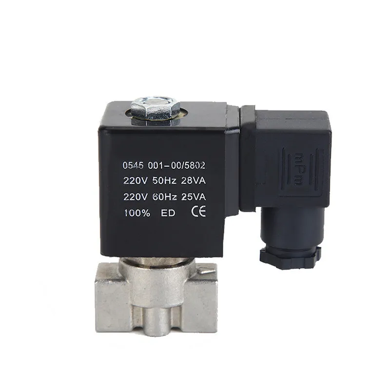 1/4 ''DN08 Соленоидный клапан из нержавеющей стали для горелки специального назначения миниатюрный кислотно-щелочной сопротивление Энергосбережение AC/DC