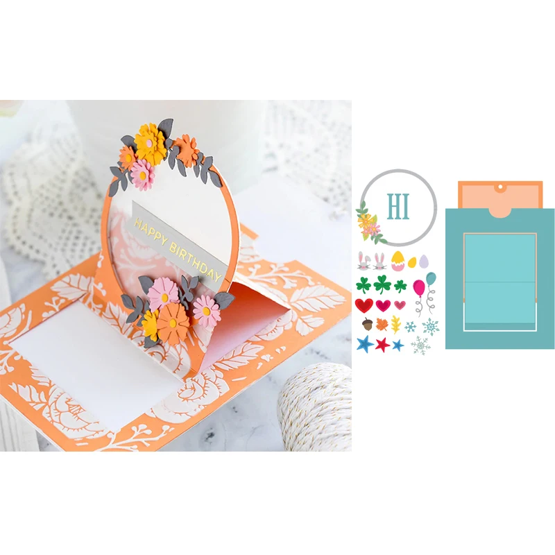 

Flower Stitchwork 3D Envelope Metal Cutting Dies Stencils for DIY Scrapbooking Photo Album Decorative Embossing Crafts Die Cut