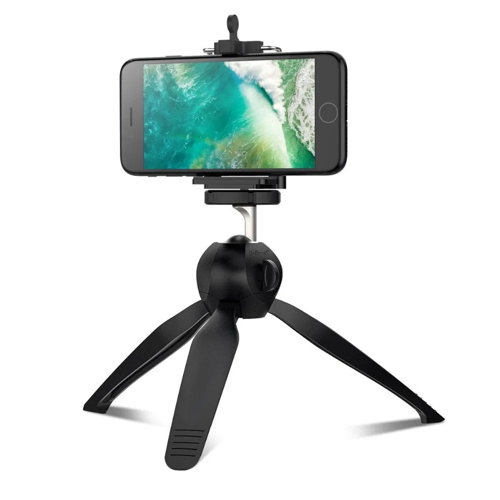 Kaliou YT-228 Tripod Stand Monopod with Phone Clip Holder for Mobile Phone Iphone XiaomiHuawei for Gopro 7 6 5 4 3 2 1 Sjcam