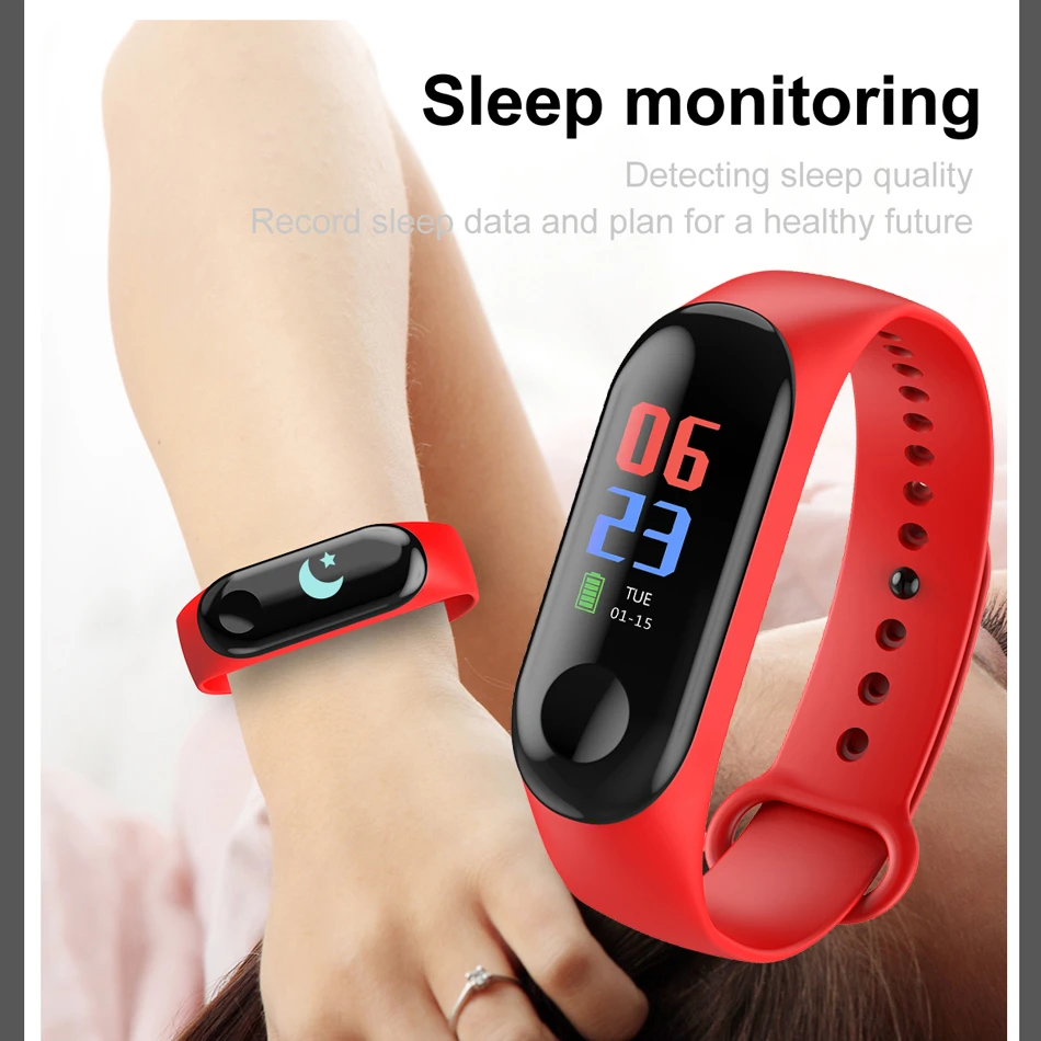 Смарт-часы M3 Plus, пульсометр, кровяное давление, здоровье, водонепроницаемый смарт-браслет, спортивные часы, часы для IOS, Android, фитнес-трекер