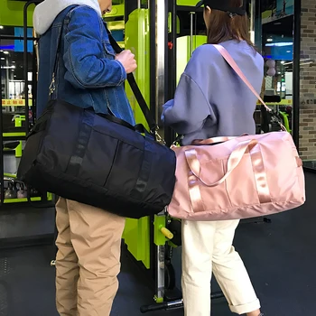 

Portable Travel Bags Oxford Fitness Handbags Sports Large Capacity Shoulder Bag Zippers Duffel Bag Dry Wet Separation Shoes Seat