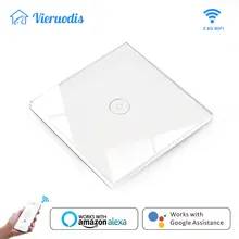 Przełączniki WIFI Smart Touch bezprzewodowa lampka ze zdalnym sterowaniem przełączniki ścienne On/Off wodoodporny Panel szklany współpracuje z Alexa i google Home