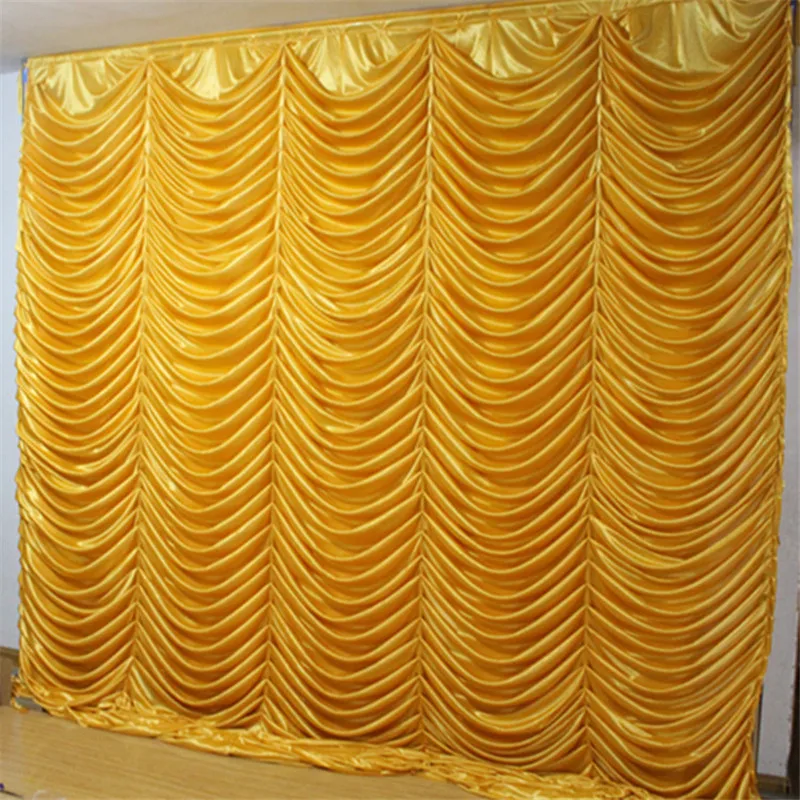 

Free shipping 3x3m white ivory many colors ice silk wedding wave backdrops drapes curtain for party wedding decoration