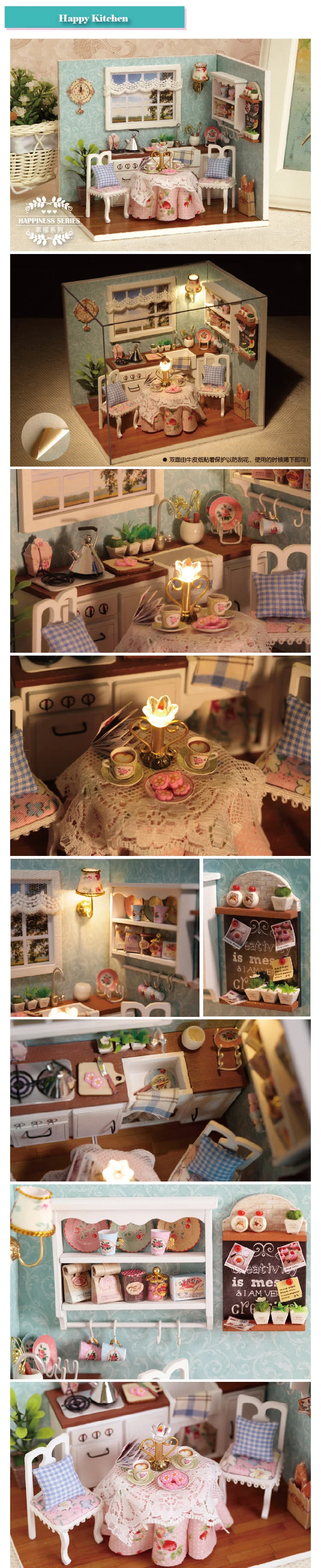 4 стиля ручной работы креативный DIY Домик счастливая кухня playmobil хобби модели строительные наборы игрушки для детей Рождество