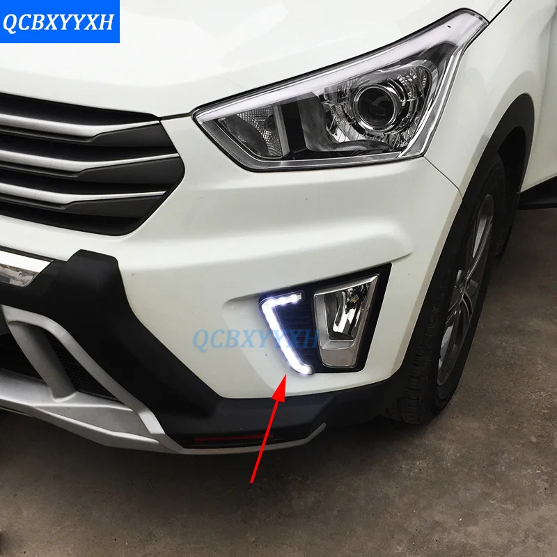 Птф хендай крета. Ходовые огни Hyundai Creta. ДХО Хендай Крета. ДХО Крета светодиодные.