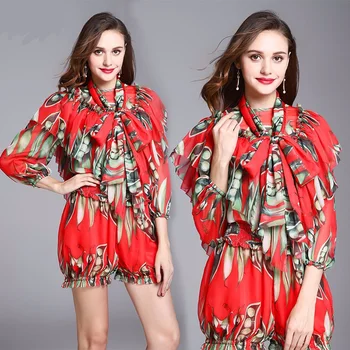 

Z0014 European &American New Fashion Long Sleeved Tops + Shorts Ladies Casual Suit Women Clothes Set