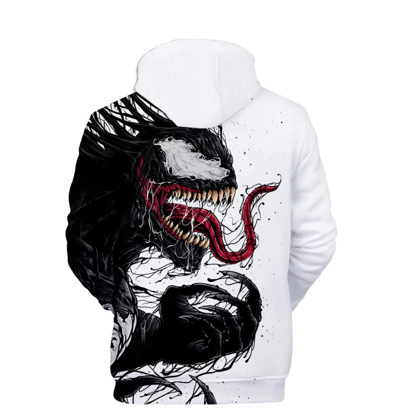 Comic Venom Hoodie Sweatshirts Men Superhero Anime Cool Black Autumn Winter Tops Plus Velvet Warm Hoody Couple Hip Hop Pullovers (3)