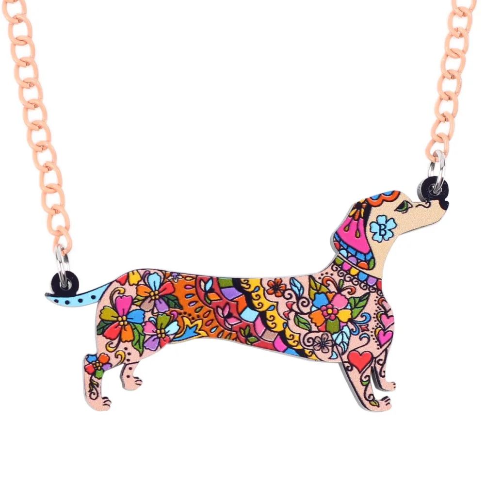 Bonsny Doxie такса собака ожерелье акриловый кулон милые животные модные ювелирные