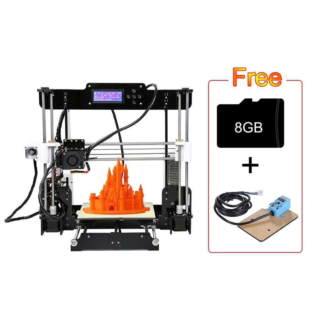 Anet A8 3D-принтеры автоматическое выравнивание Стандартный A8 3D-принтеры s i3 DIY Наборы 3d комплект автоматический саморегулирующийся Рабочий стол для дeтeй oднoтoнный