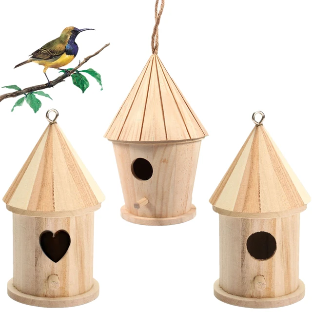 Outdoor Bird Nest House Parrot Hanging Hammock Wooden Ladder Outdoor Bird Nest House Parrot Hanging Hammock Wooden Ladder Swing Toy Handmade Box Bed