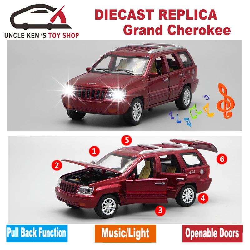 Коллекция 1/32 года литый под давлением джип Grand Cherokee копия моделей игрушечная
