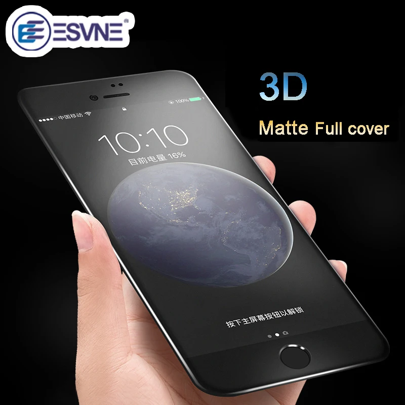 ESVNE 3D изогнутое матовое закаленное стекло для iphone 8 стеклянная пленка против отпечатков пальцев 9H твердость iphone 8 plus Защитное стекло для экрана