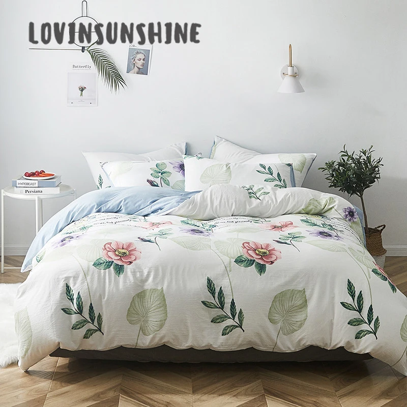 

LOVINSUNSHINE Bed Sheets And Pillowcase Queen Comforter Sets Simple Pattern Comforter Bedding Sets King AB#50