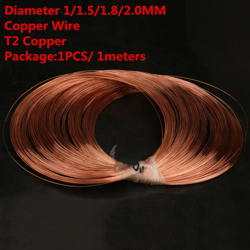 1PCS/1Meters CW002 Diameter 1/1.5/1.8/2.0MM Copper line T2 Wire Free Shipping sell at a loss | Обустройство дома