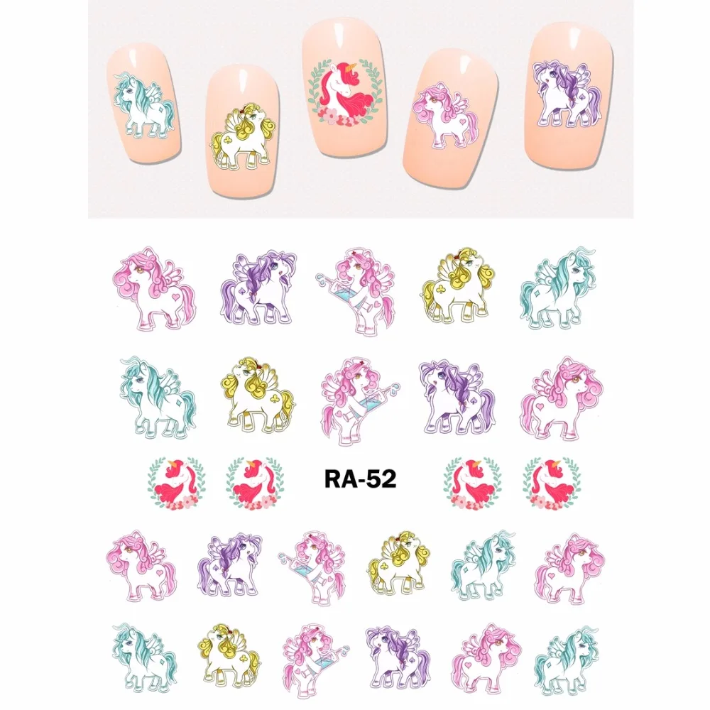 

UPRETTEGO NAIL ART BEAUTY WATER STICKER DECAL SLIDER CARTOON CUTE FLYING HORSE UNICORN UNIHORN MONOCERUS RA049-054