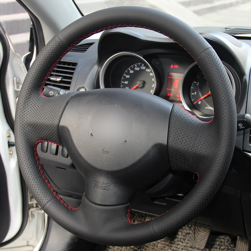 Черные синтетические кожаные чехлы рулевого колеса автомобиля для Mitsubishi Lancer EX 10 Lancer X Outlander Авто рулевые чехлы