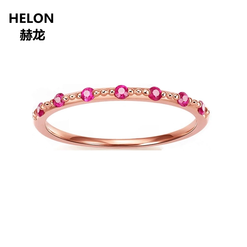 

Trendy Solid 14k Rose Gold 100% Natural Sapphires Engagement Wedding Ring for Women Anniversary Party Band Fine Jewelry