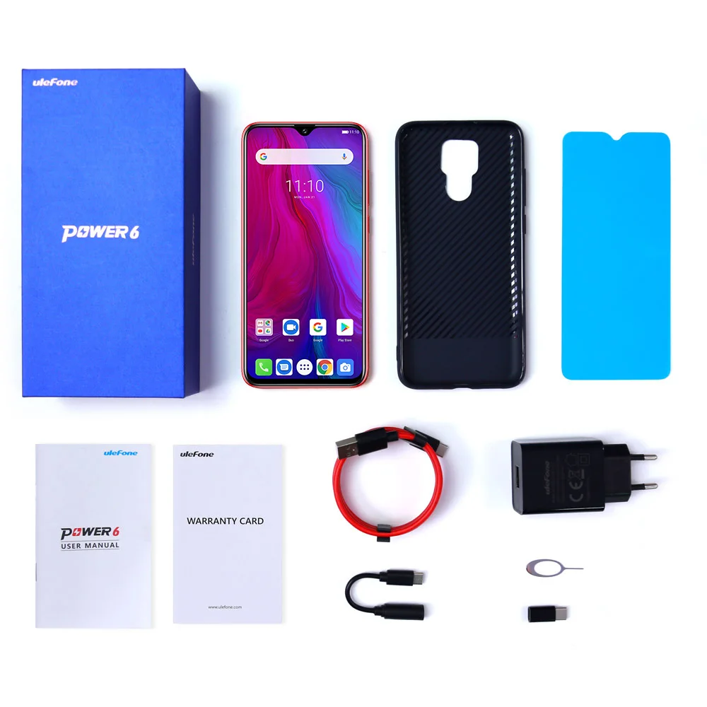 Ulefone power 6 5800mAh Android 9,0 Helio P35 Восьмиядерный мобильный телефон 4 ГБ ОЗУ 64 Гб ПЗУ 6,3 ''разблокировка лица OTG NFC 4G смартфон