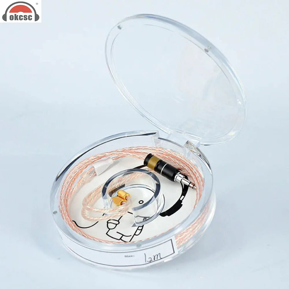 

OKCSC Earphone Cable Re-cable Exchange Cable MMCX Terminal for SE215 SE315 UE900 8-core Single Crystal Mixed Copper Sliver