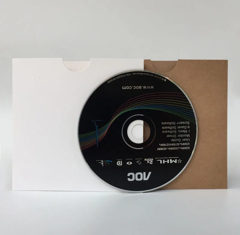

20 PCs CD DVD Disc Paper Sleeves Envelope Packaging Case Cover Bag Holder Cardboard Paperboard Simple Design Brown White