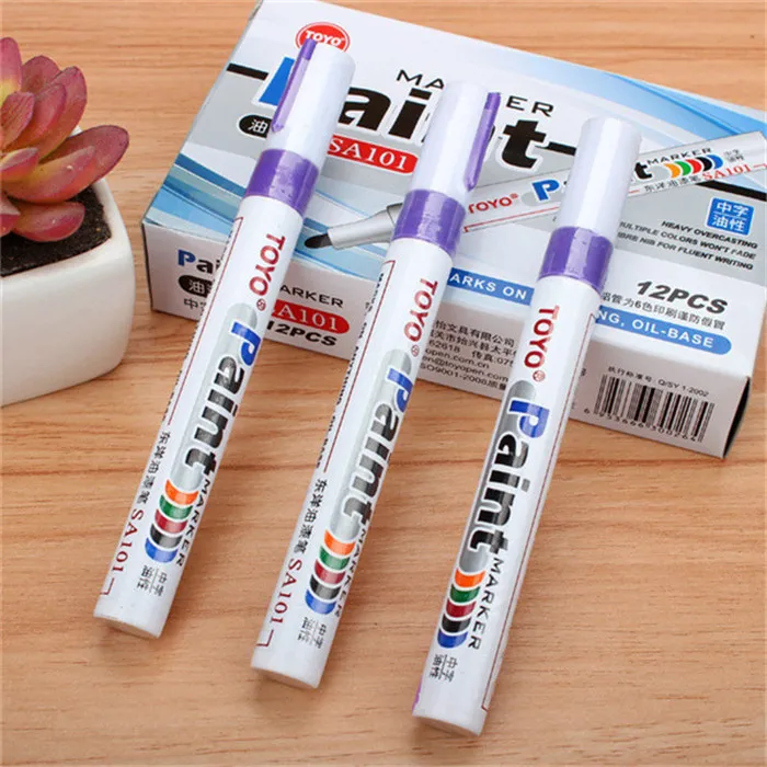 9 Colors White Waterproof Permanent Paint Marker Pen Car Tyre Paint Pen Rubber Tread Environmental Tire Painting DIY Office Gift (11)