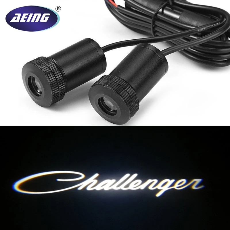 AEING 2 шт. белый Challenger светодиодный лампы вежливость логотип значок призрак тени огни двери проектор для Dodge Challenger