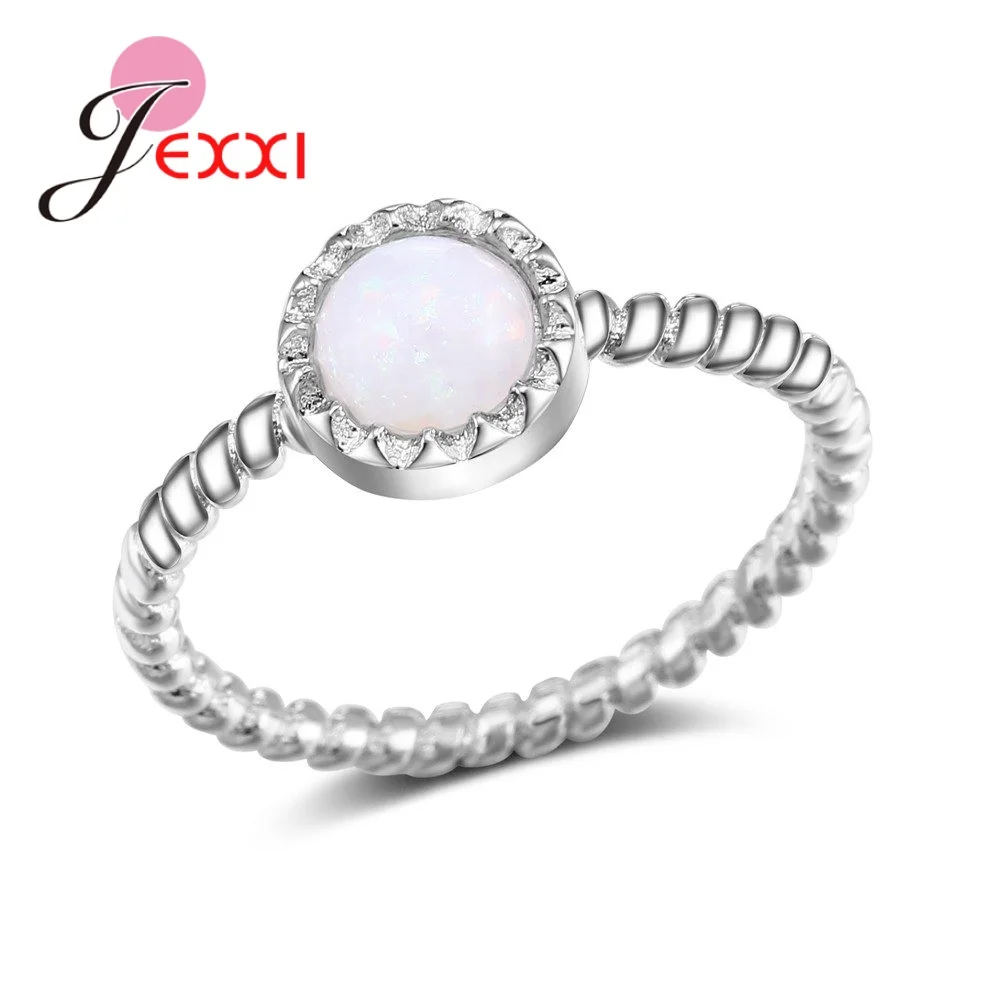 Vintage Silver Rings for Men Women Charming Mystic White Fire Opal Stone Jewelry Bague Party Accessories | Украшения и аксессуары