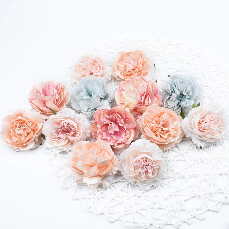 10pcs Silk peony flowers for scrapbook wedding flower wall bridal accessories clearance christmas home decor artificial flowers