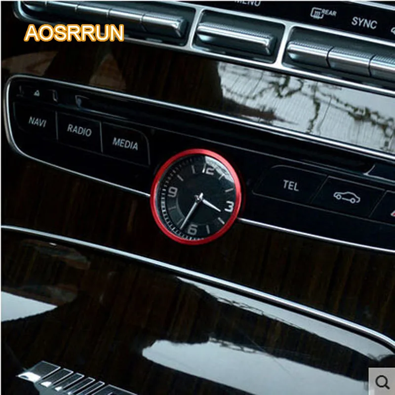 

AOSRRUN Stainless steel Central clock decorative circle cover Car Accessories for Mercedes Benz C-Class W205 C180 C200 C260L