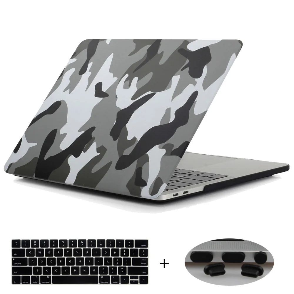 Жесткий чехол Redlai для Macbook Air Pro retina 11 13 15 New Pro 13 15 Touchbar чехол для ноутбука - Цвет: Camouflage Gray